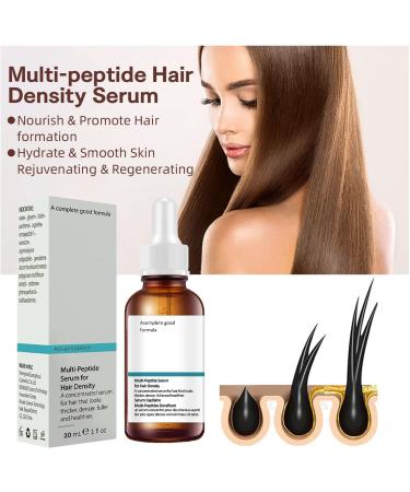 Smdrafy 30 ml Multi Peptides for Hair Scalp Serum volume serum with multiple peptides hydrating serum hair loss control for men and women strengthens and reduces mane - Buy Online on GoSupps.com