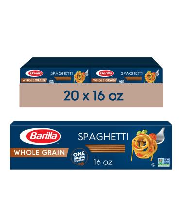 Barilla Whole Grain Pasta, Spaghetti, 16 Ounce (Pack Of 20) Spaghetti 20 Pack