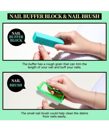 FANDAMEI 12pcs Nail Files Set with Cuticle Nipper, Buffer, Pusher, Brush - Manicure Kit Green - Buy Online on GoSupps.com