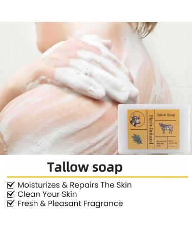 Tallow Soap Beef Tallow Skin Care Natural Organic Soap Natural Soap Moisturizing Tallow Handmade Soap Beef Tallow Skin Care Organic Beef Tallow Beef Tallow for Skin Face & Body Cleaning Soap Bar 100g - Buy Online on GoSupps.com