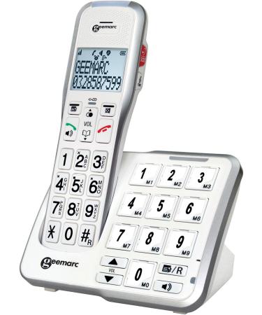 Geemarc Amplidect 595 Photo Twin Cordless Home Phone Set for Seniors - SOS Function, Large Buttons - Hearing Aid Compatible - UK - Buy Online on GoSupps.com