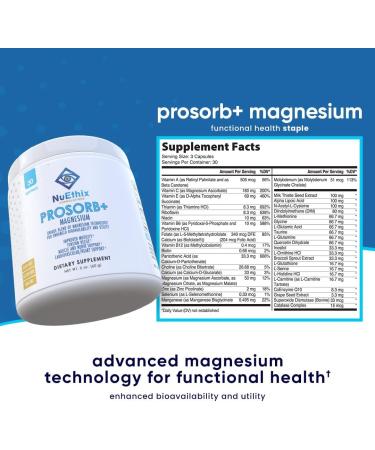 Prosorb+ Magnesium Dietary Supplement - 30 Servings - Supports Physical and Mental Wellness - Buy Online on GoSupps.com