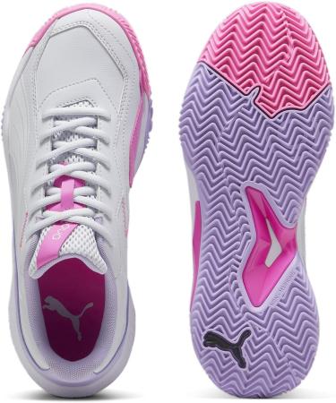 PUMA Women's Nova Smash Tennis Shoe - 40 EU Silver Mist/Puma White/Vivid Violet | Shop Internationally - Buy Online on GoSupps.com