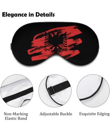 Vintage Albanian Flag Sleep Mask - Adjustable Eye Cover for Sleeping and Travel - Buy Online on GoSupps.com