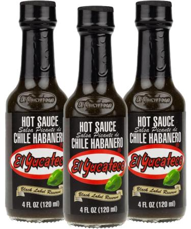 Mexican Habanero Sauce Bundle with El Yucateco Habanero Black Label Reserve 120ml x3 - Hot and Smoky Sauce (Pack of 3 Bundle) - Buy Online on GoSupps.com