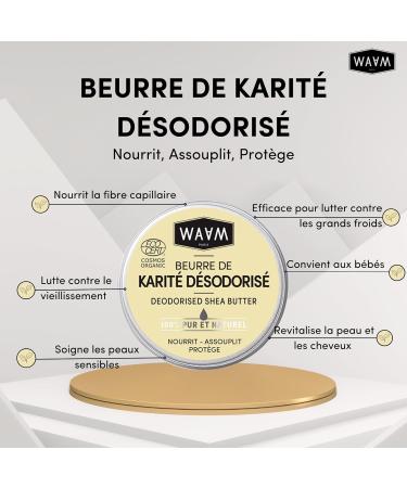 WAAM Cosmetics Beurre de Karit D sodoris Soin nourrissant et protecteur BIO et naturel Vegan 100ml - Buy Online on GoSupps.com