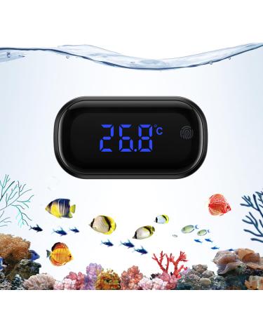 Brifit aquarium thermometer mini aquarium thermometer digital LED display touch screen wireless water thermometer precision Electronic temperature measurement for fresh water marine aquarium 1 piece of upgraded black - Buy Online on GoSupps.com