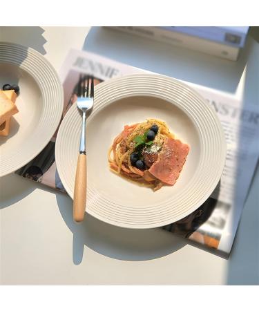 Dinnerware Dishes Plates Dining Plate Pure White Ceramic Plate Thread Hat Plate Deep Plate Dessert Cake Plate Salad Plate Household Kitchen Restaurant Round Plate Dinner Restaurant Family Party Plates - Buy Online on GoSupps.com