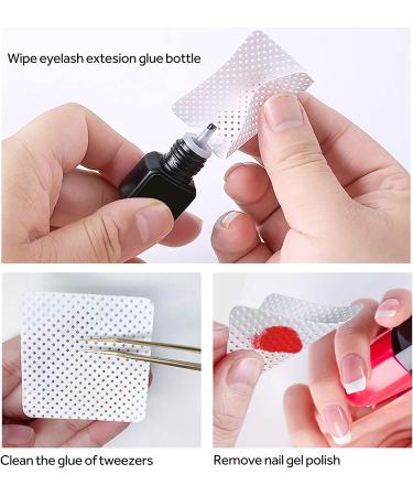 1600PCS Lint Free Nail & Eyelash Extension Glue Wipes | Soft Cotton Cleanser & Remover Pads - Buy Online on GoSupps.com
