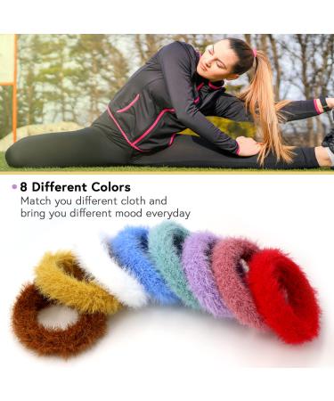 MARY LAVENDER Large Furry Hair Ties for Thick Hair - Seamless Elastic Bands 8-Pack - Buy Online on GoSupps.com