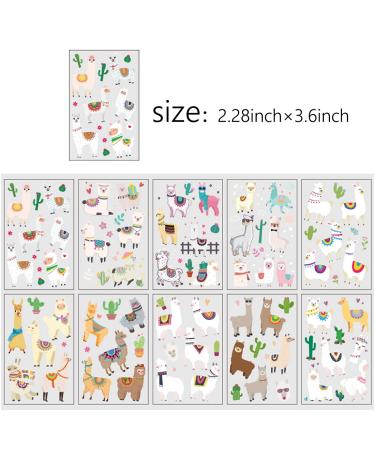 WENSHEN Llama Temporary Tattoo 10 Sheets - Alpaca Fake Tattoos for Birthday Party - Waterproof, Fun Party Favors for Kids, Girls, Adults - Buy Online on GoSupps.com