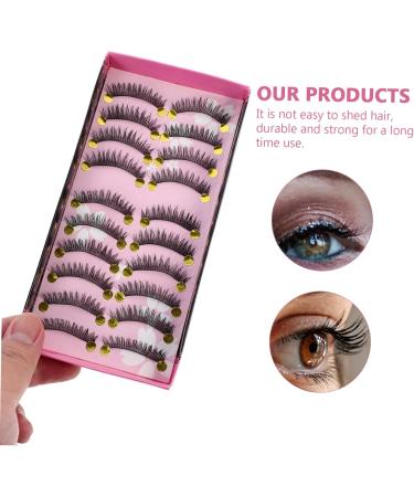 FOMIYES 10 Pairs Fake eyelashes False Eyelashes Makeup Eyelashes False Lashes Dense Eyelashes Long Eyelashes Natural Eyelashes Faux Lashes girl Miss artificial fiber - Buy Online on GoSupps.com