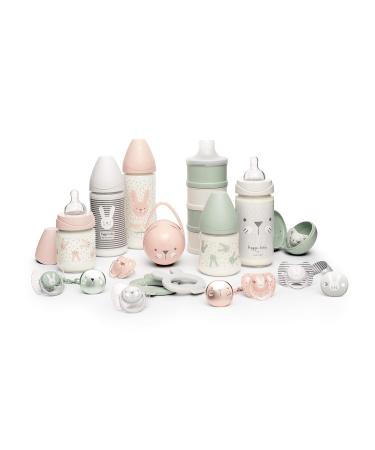 Suavinex Pink Mustache Drinking Bottle & Glass Pacifier - 240ml 3 Speeds | International Shipping - Buy Online on GoSupps.com