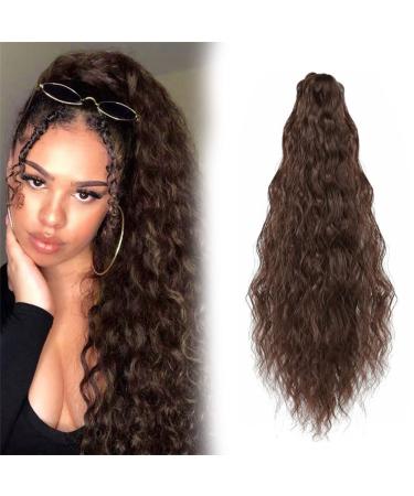 Long Wavy Drawstring Ponytail Extension Ponytail Extension Braid Ponytail Hair Extensions Hairpiece Ponytail Extension Long Hair Extension Afro Braid Long Brown Wavy Curly Ponytail 55CM