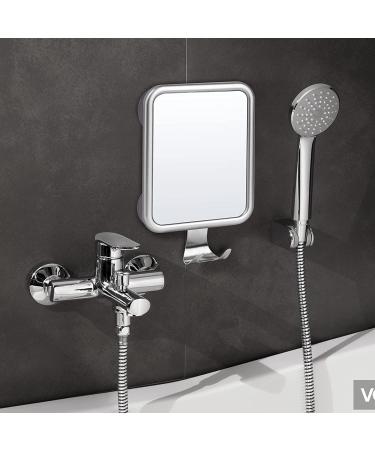 Fogless Shower Mirror for Shaving - Wall Mounted, Suction Cup, Stainless Steel Frame | MGLIMZ - Buy Online on GoSupps.com