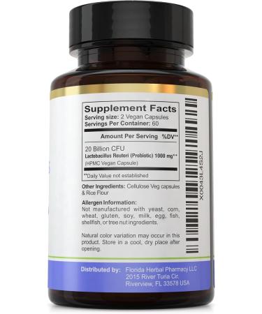 Florida Herbal Pharmacy Lactobacillus Reuteri (Probiotic) Supplement Capsules - Buy Online on GoSupps.com