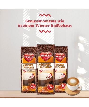 HEARTS Cappuccino Wiener Melange Pack of 2 (2 x 1 kg) Instant Coffee Powder Wiener Art Vienna for 160 cups - Buy Online on GoSupps.com