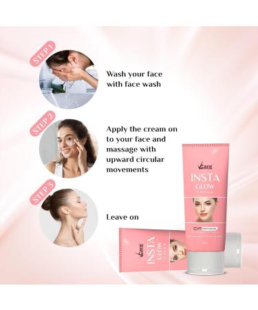 VCare Insta Glow Cream with Enhanced UV Protection for Brighter Skin 50 grams - Buy Online on GoSupps.com