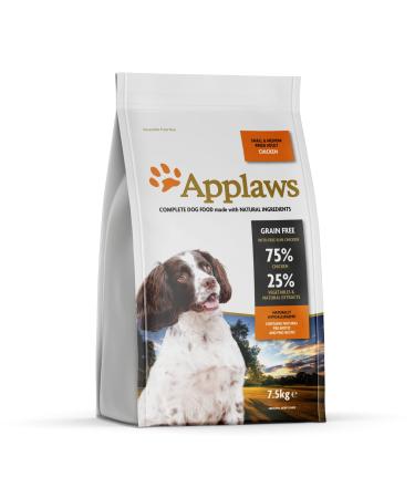 Applaws Natural Complete Adult Dry Dog Food for Small and Medium Breed Dogs Chicken 7.5 kg (Pack of 1)