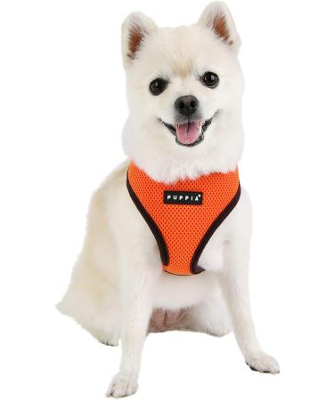 Puppia Soft Harness II - Comfortable & Adjustable Soft Dog Harness for Small & Medium Dogs - Orange - Puha1770orl - Buy Online on GoSupps.com