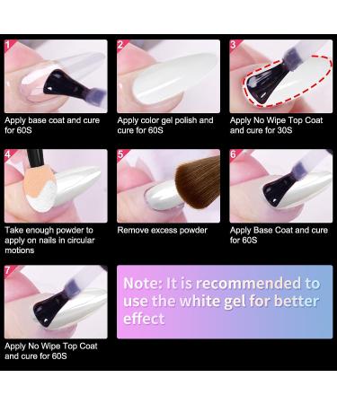 White Pearl Chrome Nail Powder - Aurora Ice Transparent Chrome Powder Set for Glazed Donut Nails - Pearlescent Magic Mirror Effect Glitter for Nail Art - Buy Online on GoSupps.com