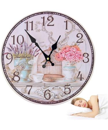 14-Inch Battery Operated Wall Clock - Non-Ticking Decorative Kitchen & Living Room Clock with Flower Bird Cage Design - Easy to Read & Accurate - Buy Online on GoSupps.com