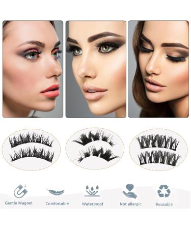 Magnetic Eyelashes 3D Magnetic Lashes No Glue Needed Magnetic Eyelashes with Applicator False Eyelashes Magnetic Reusable Magnetic Eyelashes Natural Look Magnetic Eyelashes without Eyeliner 3 Pairs - Buy Online on GoSupps.com