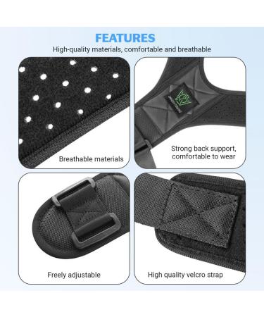 Smasaa Trading Posture Corrector for Women and Men - Comfortable Upper Back Brace for Improved Posture - Adjustable Back Straightener in Black - Buy Online on GoSupps.com