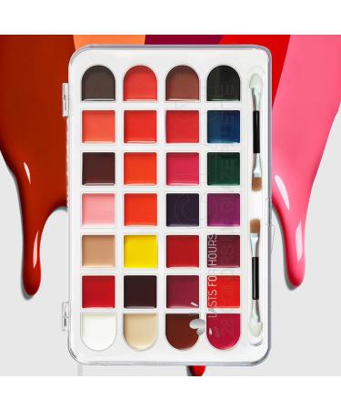 Lipstick Palette | Eyeshadow Palettes - 28 Shades - Long Lasting Blusher Water Resistant - Beauty Kit for Women Adults Teens & Young Girls Lips & Cheeks - Buy Online on GoSupps.com