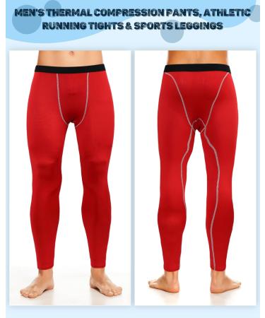 Hicarer 6 Pack Men's Compression Workout Pants - Athletic Leggings for Running and Sports - Multicolor, Large - Buy Online on GoSupps.com