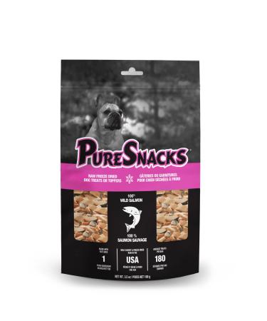 PureSnacks Freeze Dried Salmon Dog Treats 3.5oz | 100g Made in USA Pink (2PS100SM)