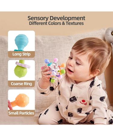 Baby Sensory Teething Toys - Atomic Ball Chew Toys, Rattle & Teether Grasping Activities - 0-12 Months Boys & Girls Gift (Pink) - Buy Online on GoSupps.com