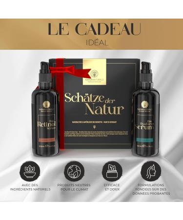 Organic Face Care Gift Box - 2x100 ml - Gifts for women - Vegan - Hyaluron&Retinol Serum - Women's Gift Box Women's Gifts - Girlfriend Gift - Valentine's Day Christmas Birthday - Buy Online on GoSupps.com