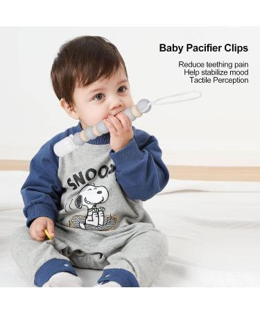 KUIDAMOS Pacifier Strap Leash Clip  Baby Pacifier Clips Reduce Teething Pain Silicone Soft Durable Help Stabilize Mood Tactile Perception (Pink) - Buy Online on GoSupps.com