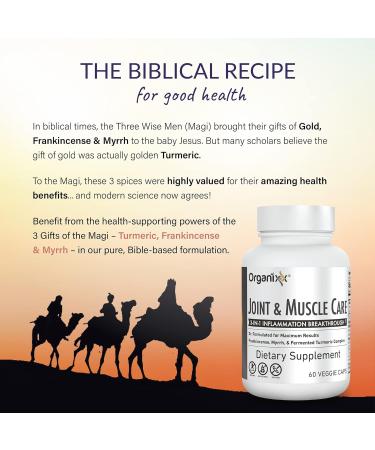 Organixx Joint & Muscle Care & Turmeric 3D Bundle Organic Turmeric Frankincense & Myrrh Plus Fermented Turmeric Ginger & Ashwagandha Supports Joint & Immune Health Gluten Free 60 Capsules Each - Buy Online on GoSupps.com