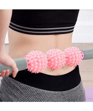 EVTSCAN Muscle Roller Stick Yoga Stick for Back Arms Shoulder & Legs Cellulite Spike Ball (Pink & Green) | International Shipping Available - Buy Online on GoSupps.com