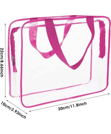 Sibba Clear Tote Bag - Large Transparent Waterproof Cosmetic Organizer Handbag in Fashionable Rose Red - Buy Online on GoSupps.com