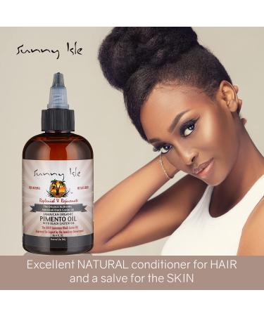 Sunny Isle Jamaican Organic Pimento Oil with Black Castor Oil 4oz - Nourish Scalp Strengthen Hair & Relieve Muscle Pain - Shop Internationally - Buy Online on GoSupps.com
