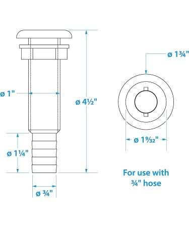 Seachoice 3/4 ID Polypropylene Extra Long Thru-Hull Connector - White Finish - Buy Online on GoSupps.com