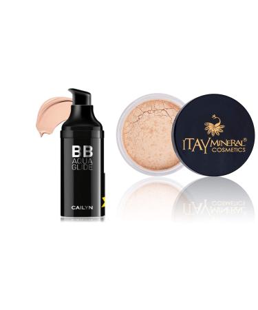 Cailyn Mineral Matching Mineral Powder Foundation Set MF-3 CAFE AU LAITE