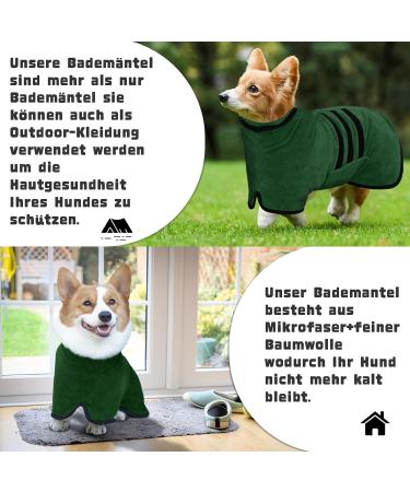 BasVII Microfiber Dog Bathrobe - Extra Absorbent Quick Drying & Adjustable Velcro for Large Medium & Small Dogs - Gr n-M - Buy Online on GoSupps.com