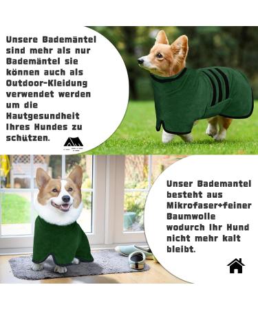 BasVII Microfiber Dog Bathrobe - Extra Absorbent & Quick Dry Velcro Fastener Adjustable for All Dog Sizes (L) - Gr n-L | International Shipping Available - Buy Online on GoSupps.com