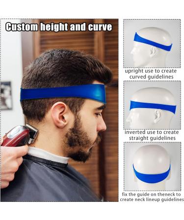 Hair Trimming Guide Blue Adjustable Hair Cut Guides Fade Guide Tool Neckline Shaving Template with 2 Hair Bands for Home Use Barber Shops Hair Salons Makeup Rooms - Buy Online on GoSupps.com