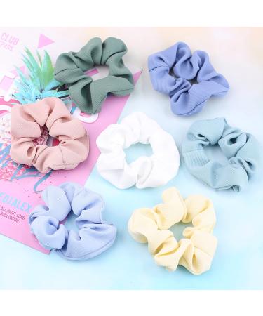 IVARYSS 12 PCS Cute Twill Fabric Hair Scrunchies for Girls and Women - Premium Elastic Bands Ponytail Holders in Color A - Buy Online on GoSupps.com