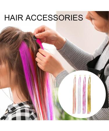 Fake Hair Pet Fiber Luxurious Hair Extensions - Hair Tinsel Glitter Hair Extension Hair Shimmer Strands Hair Dye Colored - Buy Online on GoSupps.com