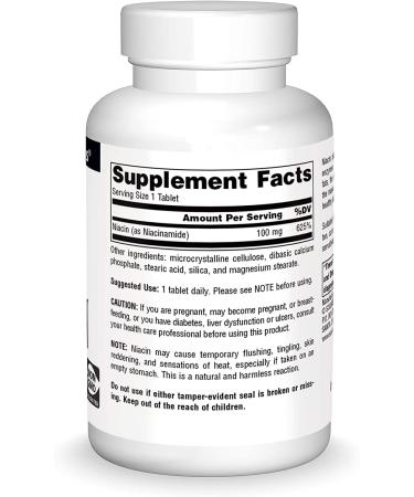 Source Naturals Niacin 100 mg - 250 Tablets for Heart Health & Energy Support - Buy Online on GoSupps.com