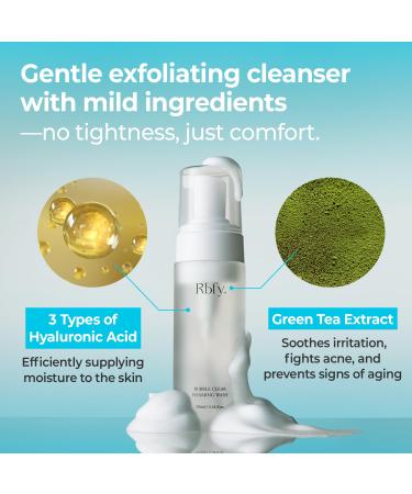 Rbfy. Bubble Clear Foaming Wash - Korean Daily Gentle Cleanser with Micro-Bubble | Salicylic Acid & Plant Extracts for Acne-Prone Skin Deep Pore Cleaning & Exfoliation | Korean Skincare (5.24 fl oz) - Buy Online on GoSupps.com