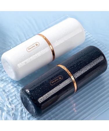 Travel Toothbrush Cup Case - Portable Toothbrush Holder with Cover for Camping & Travel (Black) | Ideal for Business Trips & Easy Storage - Buy Online on GoSupps.com