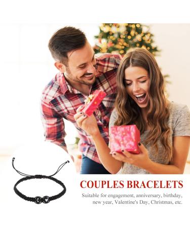 VALICLUD 4pcs Black and Bracelet Letter Bracelet Rope Bracelets Braided Bracelet Women Bracelet Braided Wrist Chain Lovers Simple and Versatile Jewelry Cord Is Jade Thread 6X6X0.5CMx4pcs Black Cx4pcs - Buy Online on GoSupps.com