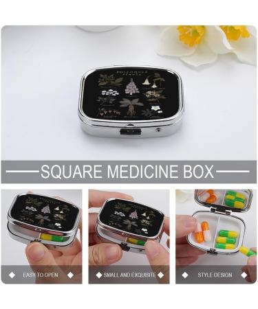Travel-Friendly Metal Pill Organizer - Compact 2 Compartment Case for Vitamins Supplements & Meds - Cute Portable & Perfect for Purse or Pocket - Buy Online on GoSupps.com